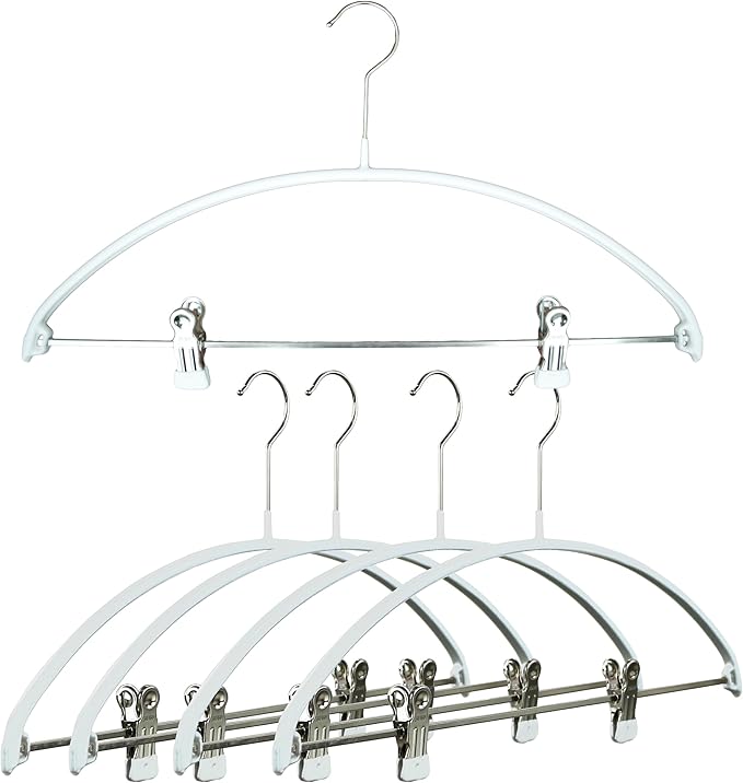 Mawa Narrow Petite Clothing Hangers, Steel Hanger with Non-Slip Coating, for Shirts, Dresses, Suits, Pants, Skirts, Camisoles, Jackets, 360-degree Rotatable Hook