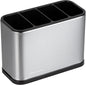 Restaurantware Stainless Steel Utensil Holder 1 Count 7 x 3.3 x 5.1 Inches Durable Cutlery Storage Flatware Organizer Rust-Resistant Sink Caddy Silver Kitchenware Holder