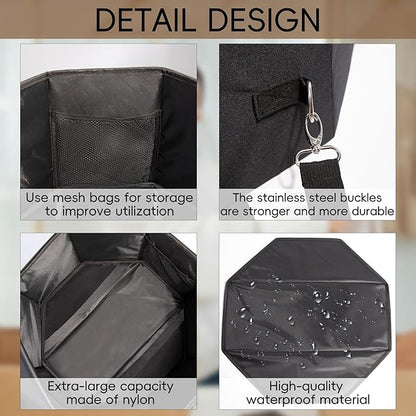 Extra Large Hard Shell Hat Travel Case for Women & Men - Portable Cowboy Hat Box Organizer with Handle Fits up to 9 Hats (17x11 Inch)