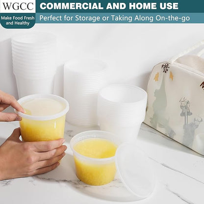 WGCC Deli Containers with Lids 48 Sets- Disposable Soup Containers with Lids 16oz, 32oz - Food Containers with Leakproof, BPA Free/Microwave/Freezer/Dishwasher Safe