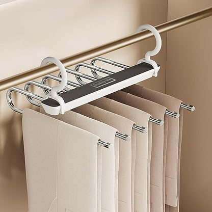 Ergocar Pants Hanger, Space-Saving Metal Wardrobe Storage, Clothes Pants and Hanger, Multi-Function Scarf Storage, 12.4*12.2
