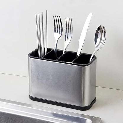 WAHSAN Flatware Caddy Stainless Steel Cutlery Holder Organizer, 7 L X 3.4 W X 5 H
