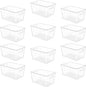 YIHONG 12 Pack Clear Pantry Organizer Bins, Plastic Containers with Handle for Kitchen,Freezer,Cabinet,Closet,Bathroom Under Sink Storage