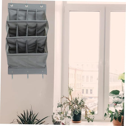 IMIKEYA Multi Layer Over Door Hanging Storage Bag with Pouches Large Capacity Wall Mounted Organizer for Shoes Bathroom Kitchen and Craft Supplies Tear Resistant Gray Home Storage Pouch