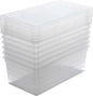 Simplify Storage Bins with Lids | Dimensions: 13.23"x 7.5"x 4.5" |6 Pack| Stackable | Nestable Bins | Great for Clothing | Books | Household Items | Shoes | Home Organization | Clear.