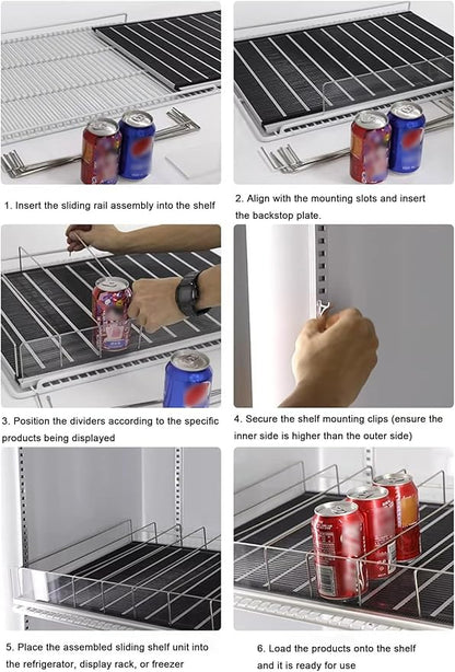 Drink Organizer Automatic Can Dispenser Self Pushing Fridge Drinks Organiser Holder Rack for Fridge Kitchen Cupboard(50 x 38 cm)