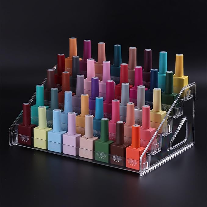 SUTOKAKA Nail Polish Organizer Clear Acrylic Eyeglasses Display Holder Essential Oil Storage Rack Makeup Stand Tray - 5 Layer