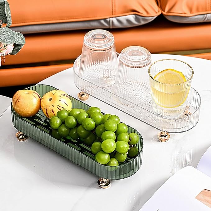 Makeup Perfume Organizer Tray, Small Bathroom Trays for Counter, Decorative Perfume Trays for Dresser, Vanity Make up Organizer Trays for Skincare and Cosmetics, Bathroom Tray Countertop