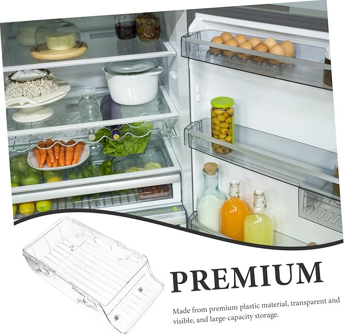 Amosfun Fridge Organizer Bins Large Storage Can Organizer Rollable Drink Rack Soda Holder Household Soda Holder Convenient