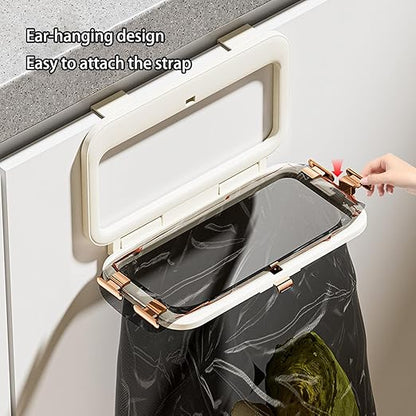 Foldable Garbage Bag Holder for Space Saving Easy Installation On Cabinet Door Wall Or Bathroom Door Multi Purpose Use