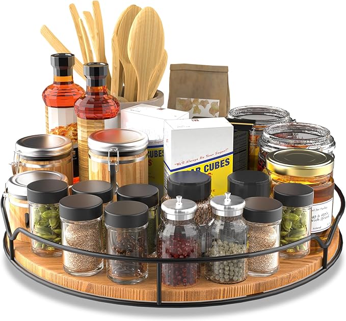 Lazy Susan Turntable Organizer for Cabinet Pantry Kitchen Countertop Computer Cupboard, 14 inch