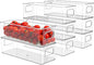 Set of 8 Refrigerator Pantry Organizer Bins - Stackable Fridge Organizers with Handles for Pantry, Freezer, Kitchen, Countertops, Cabinets - Clear Plastic Food Storage Bins