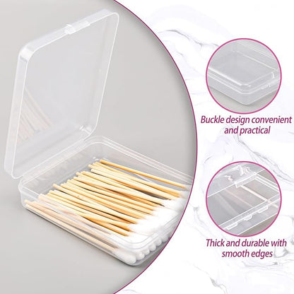 3-Piece Portable Travel Pad Holder - Bathroom Countertop Storage Organizer - Cotton Pad, Swab, Floss Dispenser (Blue, Pink, Transparent)