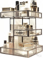 360 Rotating Glass Makeup Organizer, Spinning Vanity Cosmetic Storage with Multi-Layer Compartments, Luxury Countertop Rotating Makeup Holder for Skincare, Perfume, Cosmetics