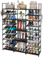 Caitlyn 9 Tier Large Shoe Rack Organizer, Holds 50-55 Pair Shoe Boots, Metal Shoe Shelf Storage Organizer, with Side Hooks Shoe Tower for Entryway Garage Living Room