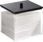 Puricon Acrylic Disposable Facial Towels Holder, Clear Storage Bin with Wood Lid Compatible with Clean Skin Club Towel (NOT Included), Face Towelettes Container for Bathroom Counter -Black