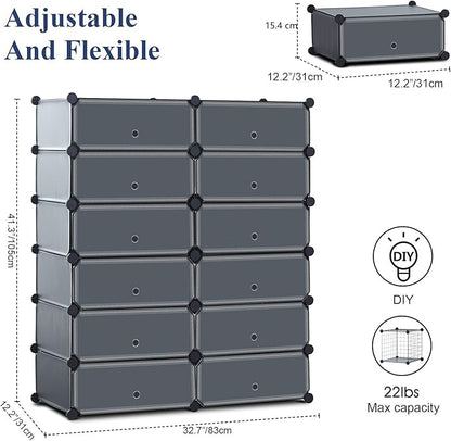Portable Shoe Rack Organizer, 6-Tier Storage Shoe Cabinet for 24 Pair, Shoe Organizer for Heels, Boots, Slippers