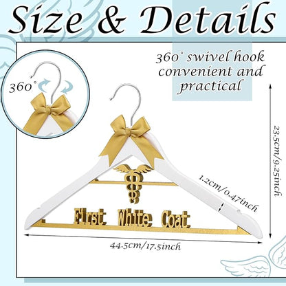 Reallnaive First White Coat Hanger Medical Student Graduation Gift for Pharmacist New Doctor PhD Gift White Coat Ceremony Med School Graduation Congratulation Favor