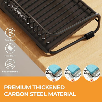 Self Draining Soap Dish, Carbon Steel Bar Soap Holder for Shower, Waterfall Design Soap Saver for Bathroom, Kicthen Sink and Countertop