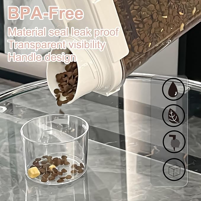 Cereal Containers Storage with Pour Plastic Cereal Storage Container Dispenser Airtight Food Storage Containers with Lids BPA-Free Canisters Sets for Kitchen Pantry Organizers, 1.5L 4 Piece