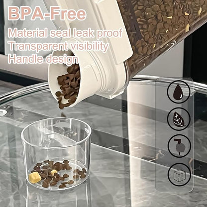 Cereal Containers Storage with Pour Plastic Cereal Storage Container Dispenser Airtight Food Storage Containers with Lids BPA-Free Canisters Sets for Kitchen Pantry Organizers, 1.5L 4 Piece