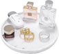 Luxspire Round Vanity Tray, 10.63 Inch Bathroom Vanity Tray Resin Kitchen Tray, Countertop Organizer Tray for Perfume Dresser Jewelry Candle, Coffee Table Decorative Tray, Marble White