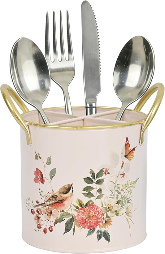 Z&Z ornamentorum Kitchen Utensil Holder for Kitchen Cunter Stylish kitchen Cooking Utensil Organizer Farmhouse Spatula Holder for Countertop (Pink)