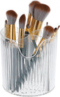 VOCOSTE Makeup Brush Cup, Makeup Organizer, 4 Slot Makeup Brush Holder, Cosmetics Storage Cup, for Vanity for Desktop, for Bathroom Countertops, Clear White