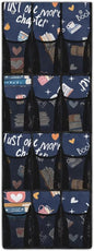 Mother's Day Theme Door Hanging Shoe Organizer 12 Pockets Over The Door Shoe Organizer for Closet Blue Wall Hanging Storage Large Capacity Shoe Holder Hanger