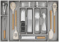 Lifewit Silverware Organizer, Plastic Kitchen Utensil Drawer Tray, Cutlery Flatware Storage Holder for Spoons Forks Knives, 28 x 16"/ 72 x 42cm, 10 Compartment, Gray