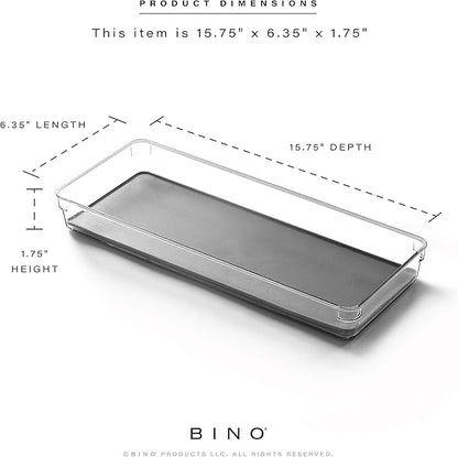 BINO Utensil Tray Storage Bin | Non-Slip Lining and Rubber Feet, Grey