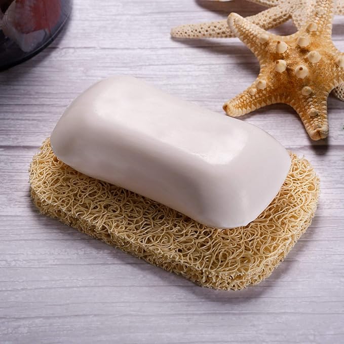 Bar Soap Dish Holder for Shower Bathroom Stainless Steel Rust Proof Self Draining with Beige Soap Saver Pad