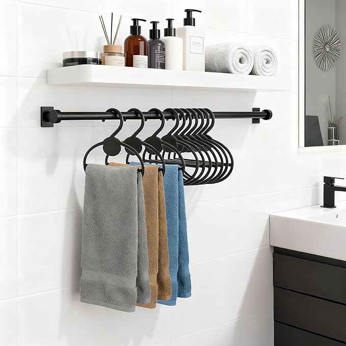 ZAVOOS 100 Pack Scarf Hanger, 5.5 Inch Plastic Scarf Organizer Space Saving for Closet, Black Multi-Functional Tie Belt Hanging Rack Holder Bulk for Multiple Scarves, Wardrobe Storage
