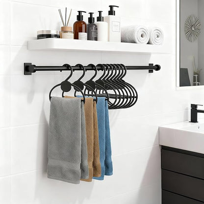 ZAVOOS 100 Pack Scarf Hanger, 5.5 Inch Plastic Scarf Organizer Space Saving for Closet, Black Multi-Functional Tie Belt Hanging Rack Holder Bulk for Multiple Scarves, Wardrobe Storage