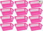 YBM HOME Plastic Perforated Storage Basket Bin Office Drawer, Shelf Desktop Countertop Tray Organizer 32-1188 (12, Pink)