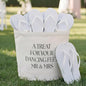 Yungyan Wedding Baskets with Handles 16 inch Large Storage Basket for Wedding Glow Sticks Slippers Flip-flops Umbrella Blankets Gift Container for Ceremony Ivory White(Treat for Feet)