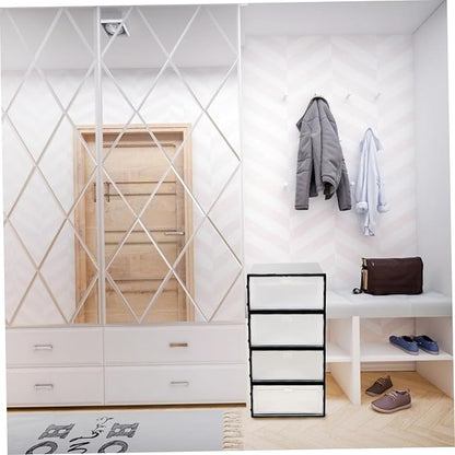MAGICLULU 4pcs Transparent Plastic Shoeboxes for Shoes Storage Multifunctional Thicken Design Organizing Box for Home Black Frame for Men s Footwear