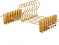Gold Aluminum Pants Hangers,Hangers with 2-Adjustable Clip,Solid Skirt Hangers Space Saving Hanging Clothes Hangers Metal Rack for Trouser