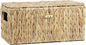 Water Hyacinth Baskets for Organizing, Rectangular Wicker Basket with Lid, Storage Baskets Bins with Built-in Handles for Shelf, Decorative Woven Basket Boxes for Storage Home Organizer Decor