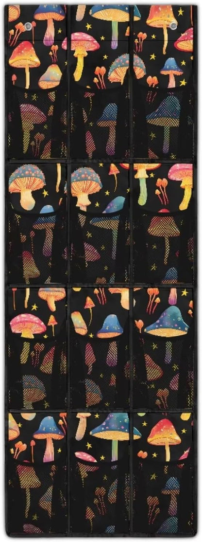 Mushrooms Over the Door Shoe Organizer,Shoe Organizer Door Hanger,Shoes Hanger Storage Organizer Bag for Bedroom