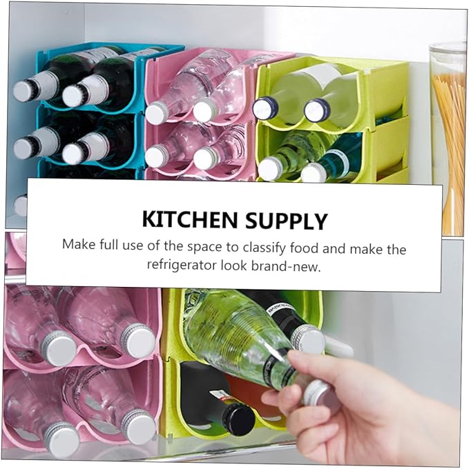 Cabilock 3pcs Stackable Refrigerator Drink Organizer Beer Can Storage Box for Kitchen