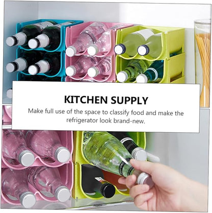 Cabilock 3pcs Stackable Refrigerator Drink Organizer Beer Can Storage Box for Kitchen