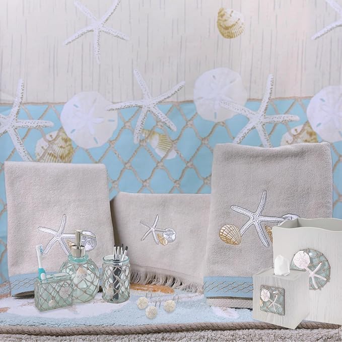 Avanti Linens - Soap Dish, Resin Countertop Soap Holder, Beach Inspired Bathroom Accessories (Seaglass Collection)