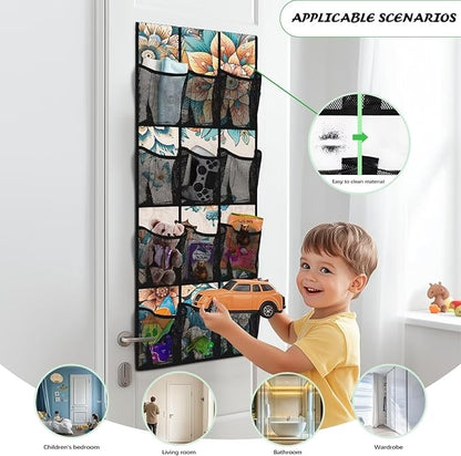 Mandalas Over The Door Shoe Organizer 12 Pockets Over The Door Hanging Organizer for School Butterfly Shoe Holder Hanger Space Saving Wall Hanging Storage