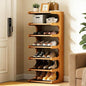 39" Bamboo Shoe Rack - Vertical Shoe Organizer Rack for Small Space, Narrow Shoe Tower for Closet, Entryway, Corner, Tall Shoe Shelf with Removable Shelves, Flexible Storage Shelf for Saving Space