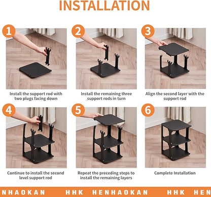 5 Tiers Vertical Shoe Rack, Narrow Free Standing Shoe Storage Organizer for Entryway and Small Closet, Stackable Shoe Holder Shelf Stability DIY, Black