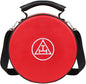 Masonic Royal Arch Chapter Crown Cap Case – Foldable 9”x9” Red Faux Leather Hat Box with Embroidered Triple Tau Emblem & Adjustable Shoulder Strap – Lightweight & Travel-Friendly