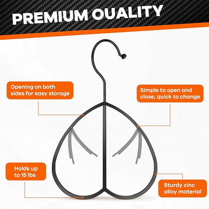 Multipurpose Closet Hangers- Tie and Belt Hanger for Closet- Ideal for Storing Belts, Ties, Scarfs, Baseball Hats, Purses & More- Great Space Saving Belt Organizer for Wardrobe - Black