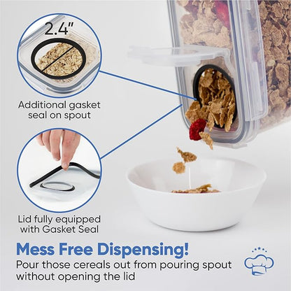 Set of Storage Box - Lunch Box, 8 Labels, Set of Spoons and Marker, Flour Box - BPA-Free Plastic Box (4 L) - Chef's Path (4)