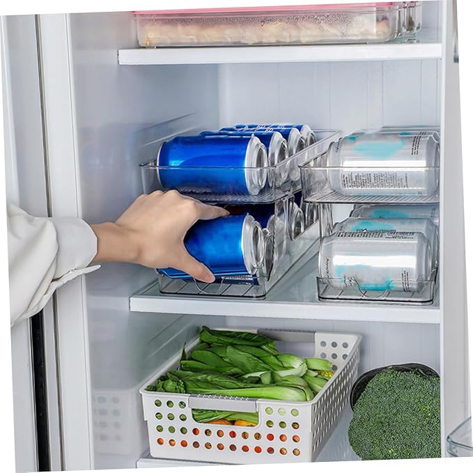 Double Storage Box Fridge Soda Can Organizer Can Drink Organizer for Fridge